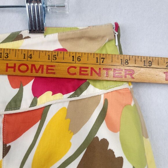 Talbots Womens Tulip Pleated A-Line Skirt Stretch 16 Knee Length Front Button - Picture 7 of 10